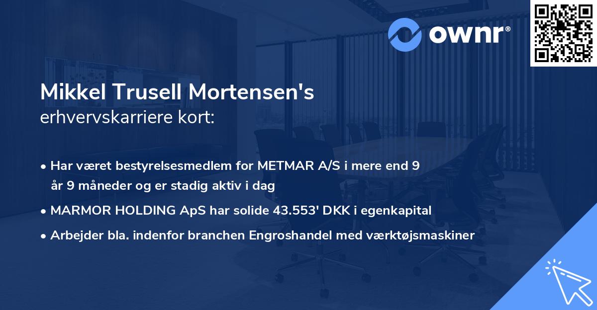Mikkel Trusell Mortensen's erhvervskarriere kort
