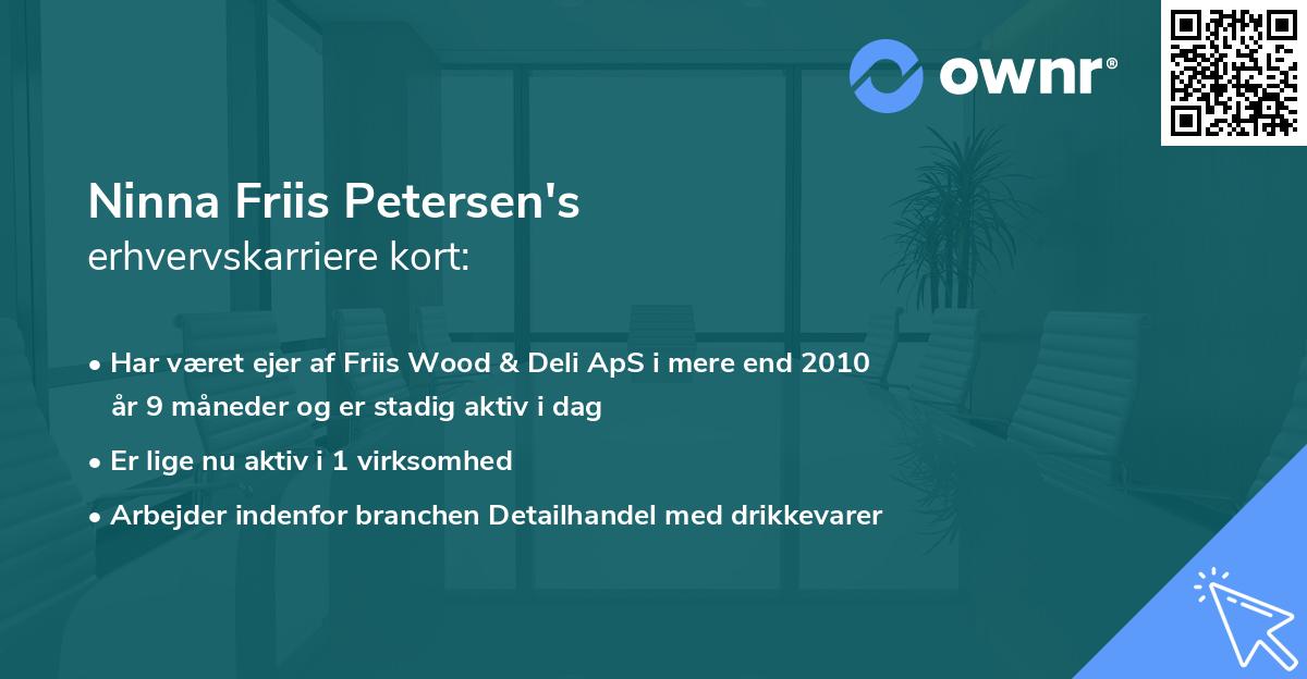 Ninna Friis Petersen's erhvervskarriere kort