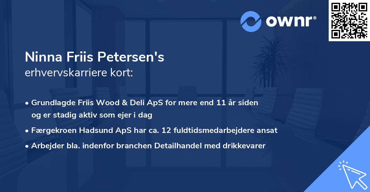 Ninna Friis Petersen's erhvervskarriere kort