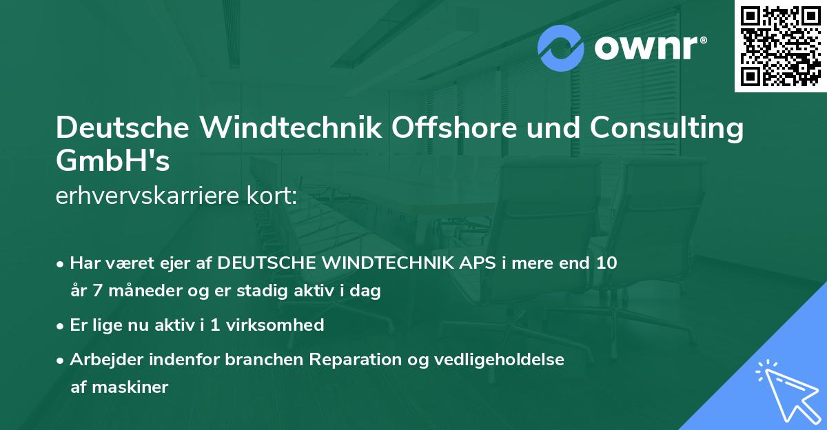 Deutsche Windtechnik Offshore und Consulting GmbH's erhvervskarriere kort