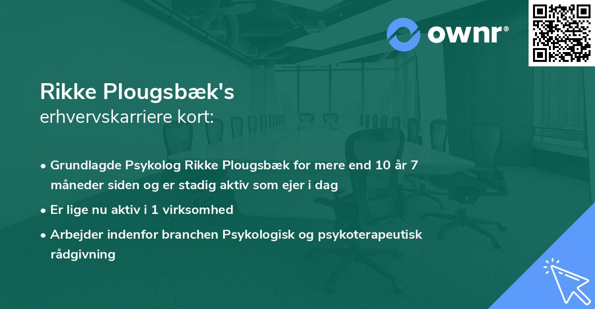 Rikke Plougsbæk's erhvervskarriere kort