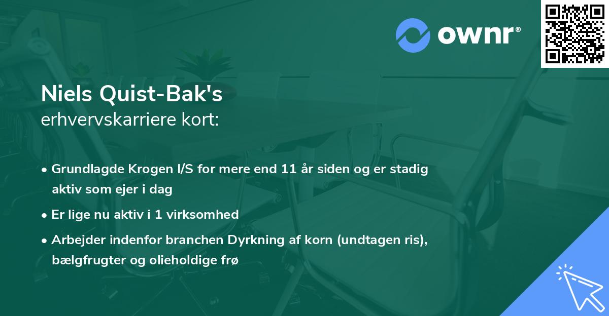 Niels Quist-Bak's erhvervskarriere kort