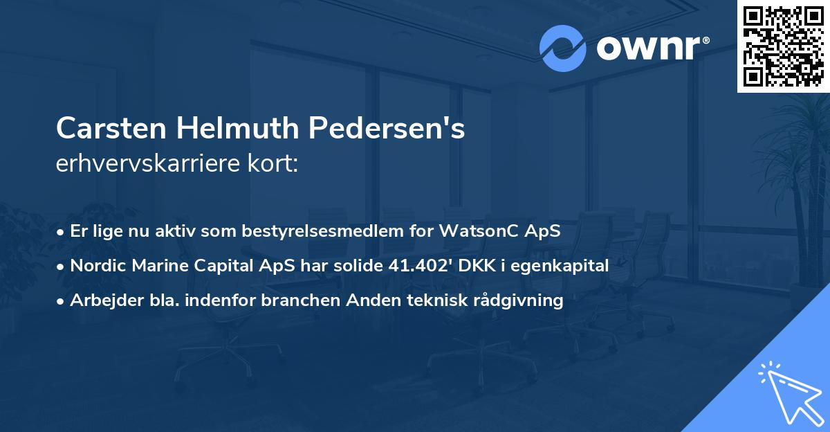 Carsten Helmuth Pedersen's erhvervskarriere kort