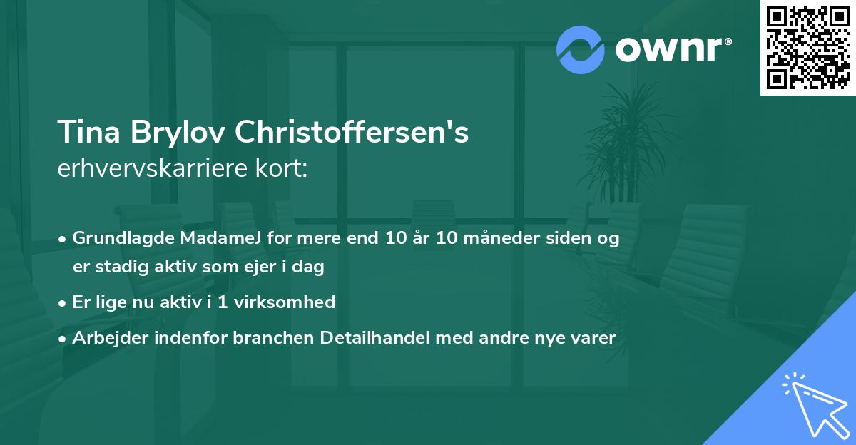 Tina Brylov Christoffersen's erhvervskarriere kort
