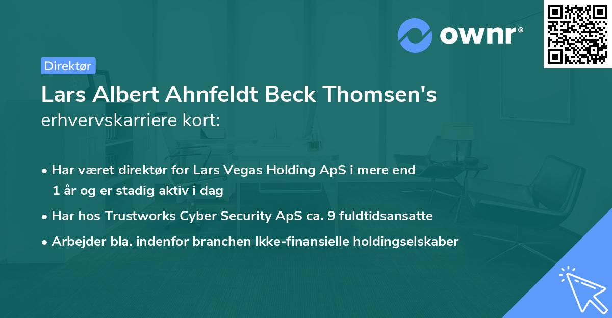 Lars Albert Ahnfeldt Beck Thomsen's erhvervskarriere kort