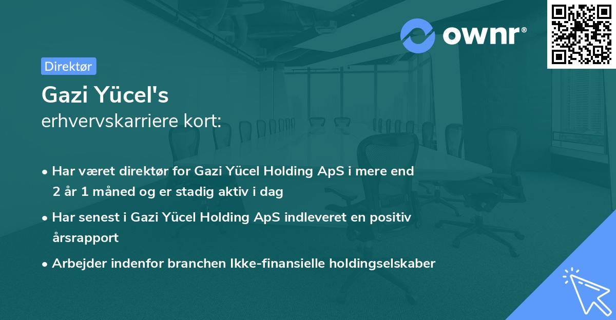 Gazi Yücel's erhvervskarriere kort