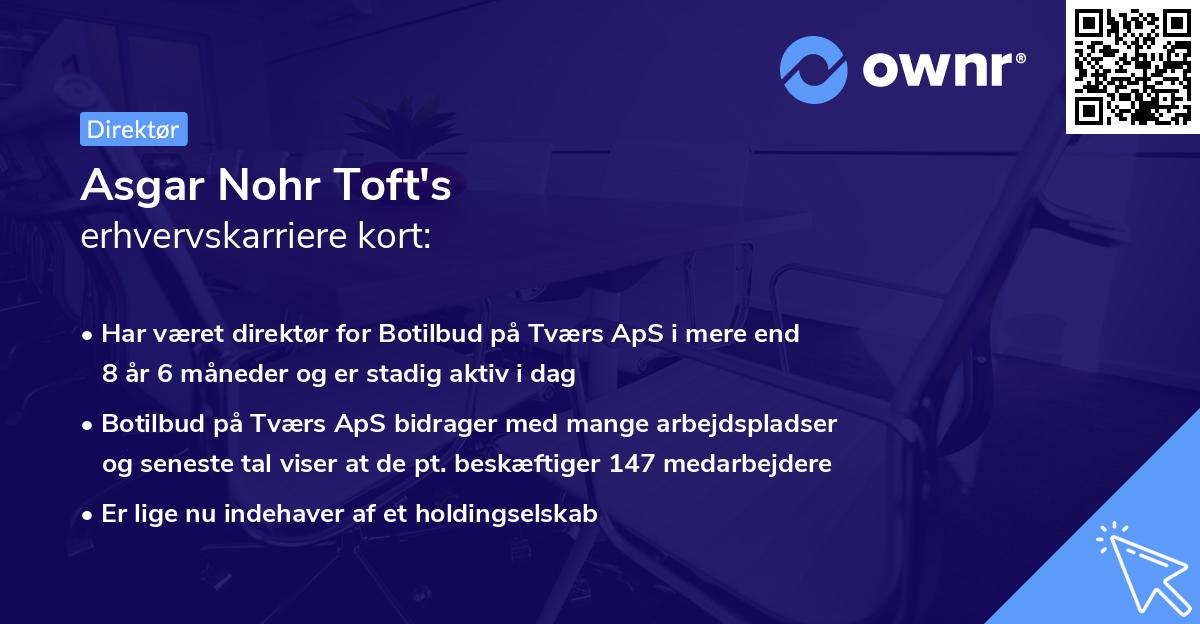 Asgar Nohr Toft's erhvervskarriere kort