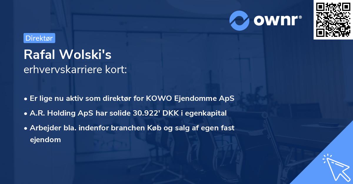 Rafal Wolski's erhvervskarriere kort