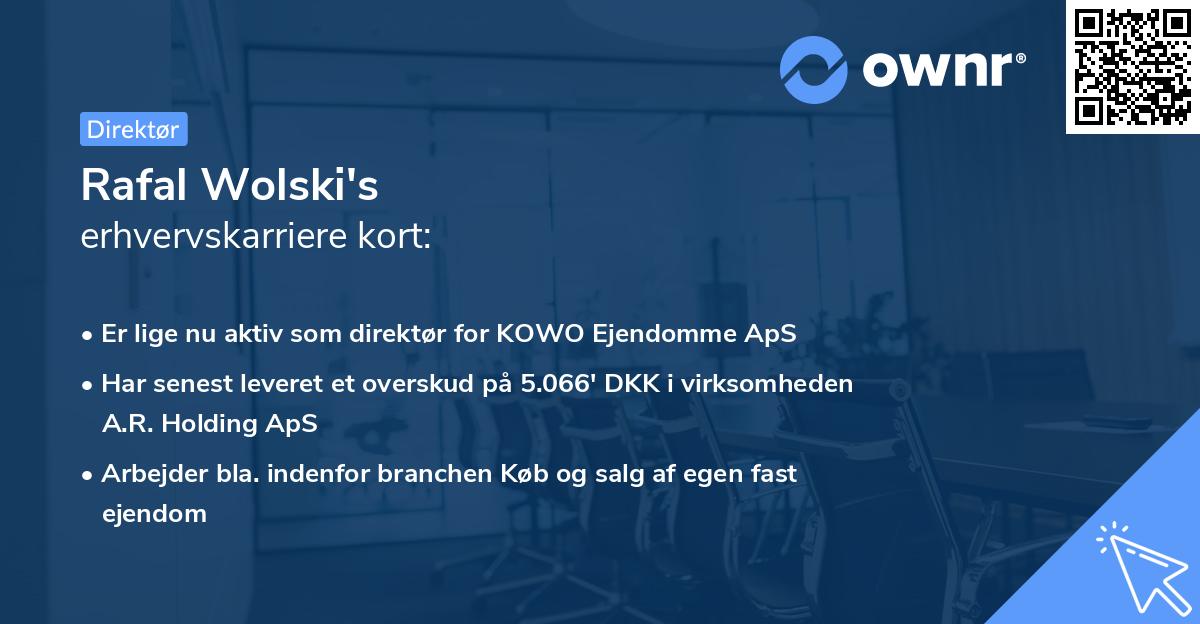 Rafal Wolski's erhvervskarriere kort
