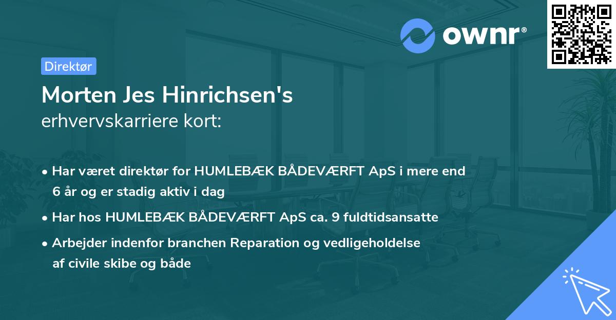 Morten Jes Hinrichsen's erhvervskarriere kort