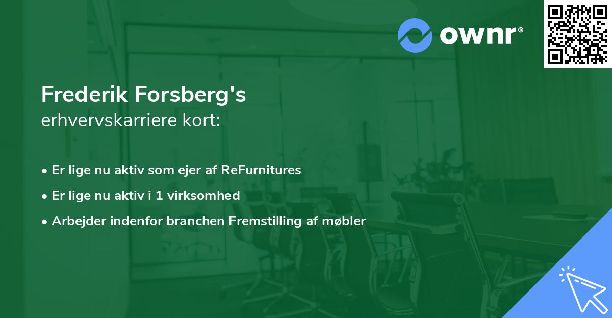 Frederik Forsberg's erhvervskarriere kort