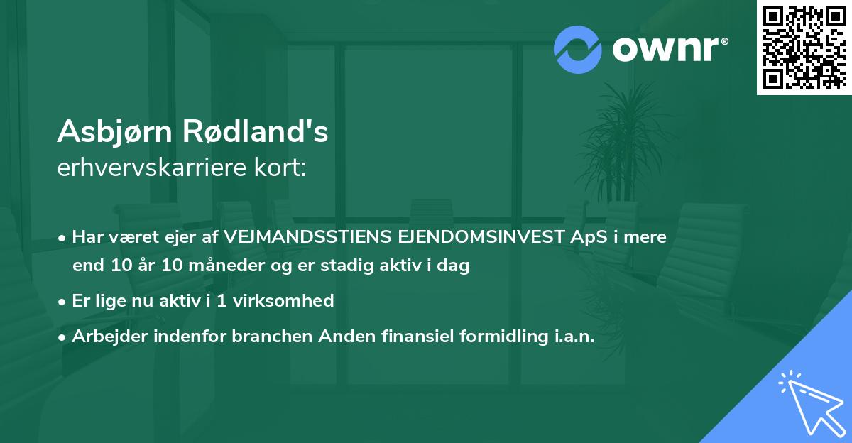 Asbjørn Rødland's erhvervskarriere kort