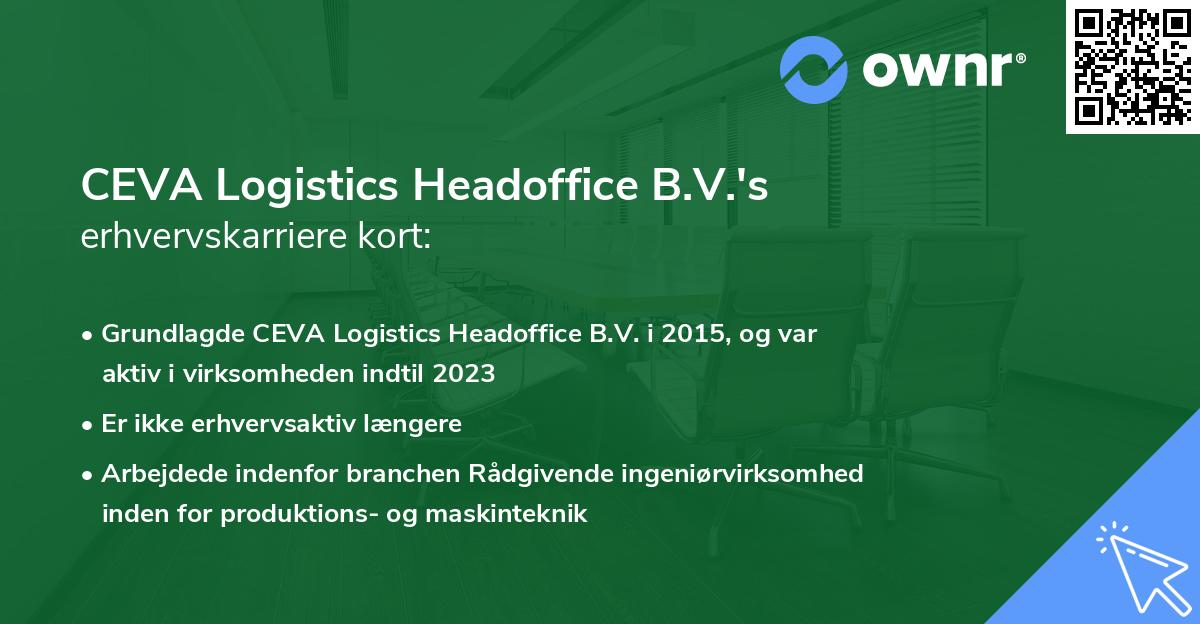 CEVA Logistics Headoffice B.V.'s erhvervskarriere kort