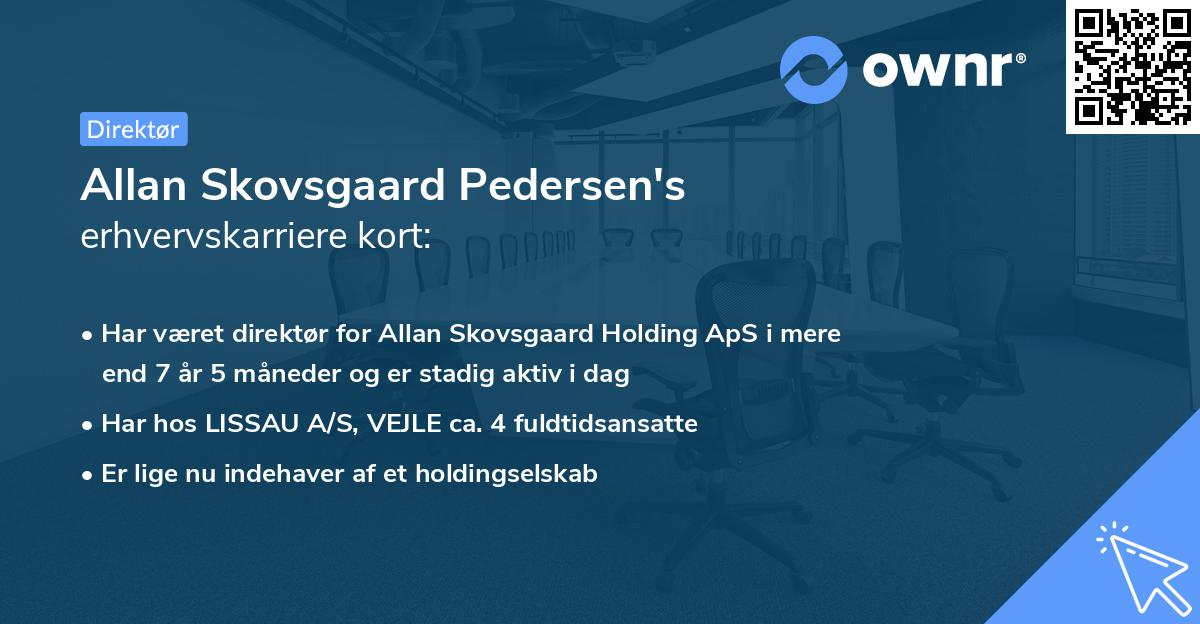 Allan Skovsgaard Pedersen's erhvervskarriere kort