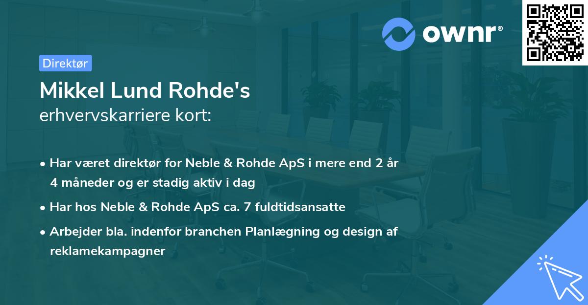 Mikkel Lund Rohde's erhvervskarriere kort