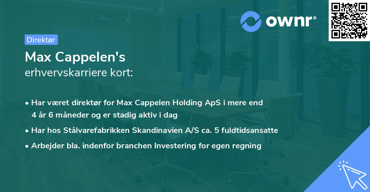 Max Cappelen's erhvervskarriere kort