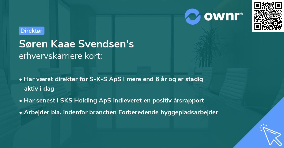 Søren Kaae Svendsen's erhvervskarriere kort