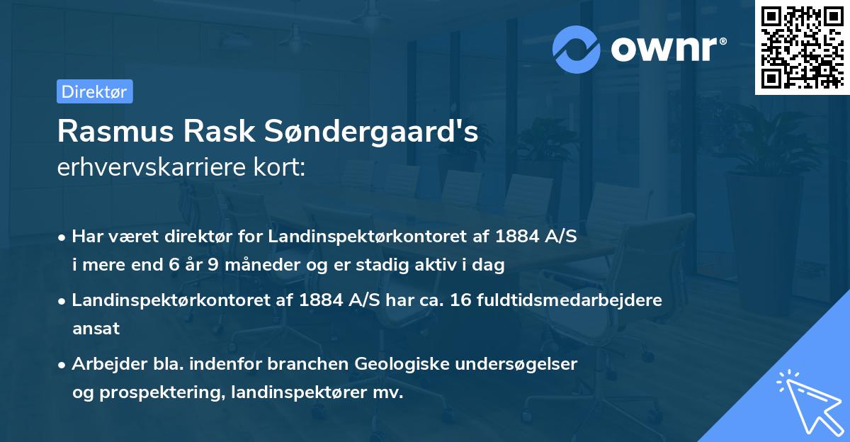 Rasmus Rask Søndergaard's erhvervskarriere kort