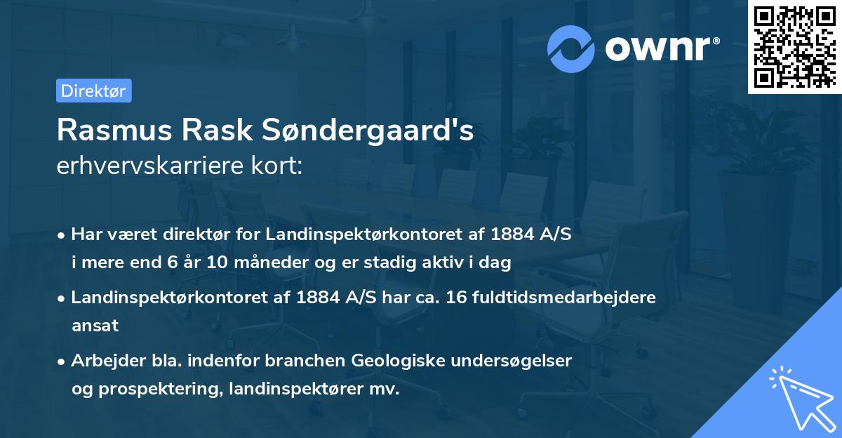 Rasmus Rask Søndergaard's erhvervskarriere kort