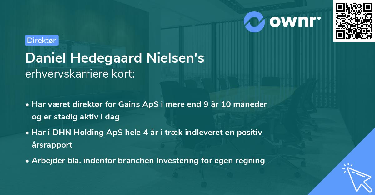 Daniel Hedegaard Nielsen's erhvervskarriere kort