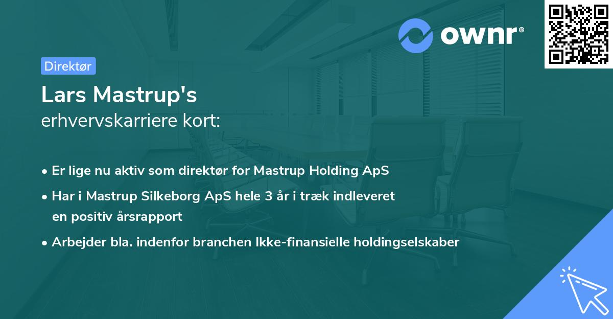 Lars Mastrup's erhvervskarriere kort