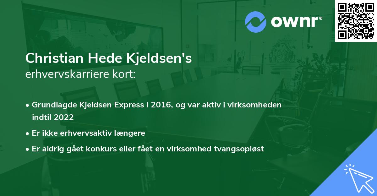 Christian Hede Kjeldsen's erhvervskarriere kort
