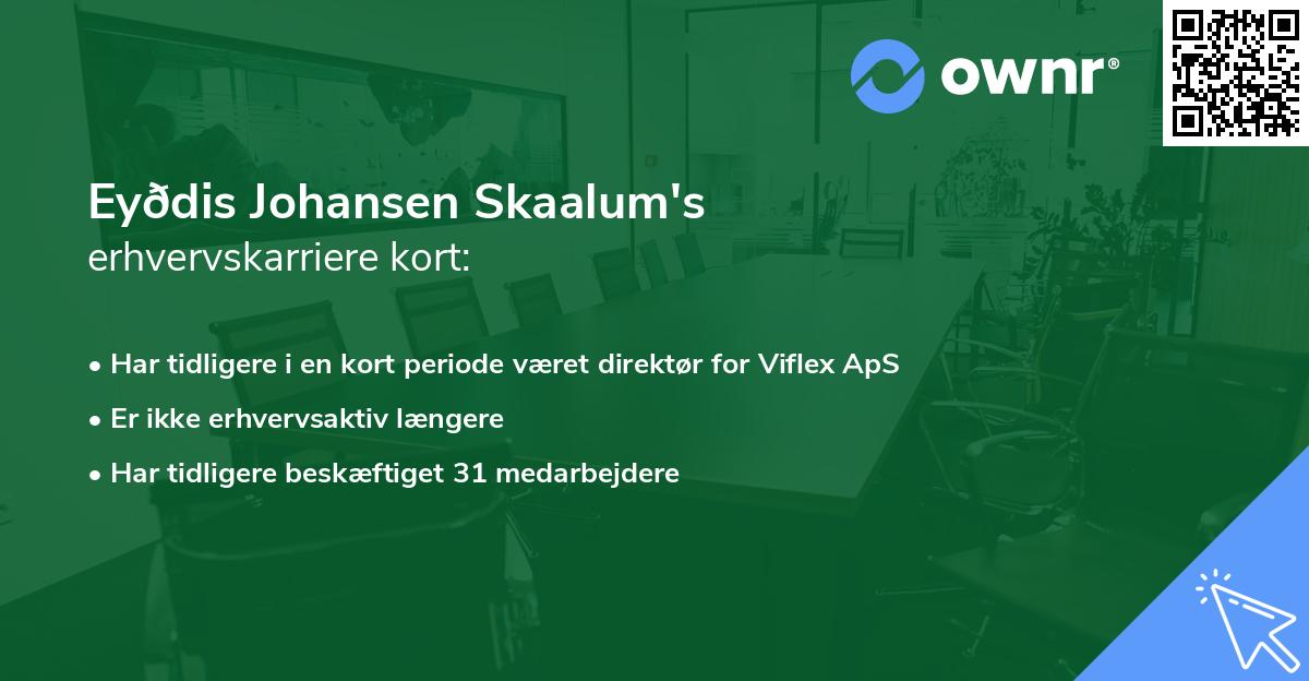 Eyðdis Johansen Skaalum's erhvervskarriere kort