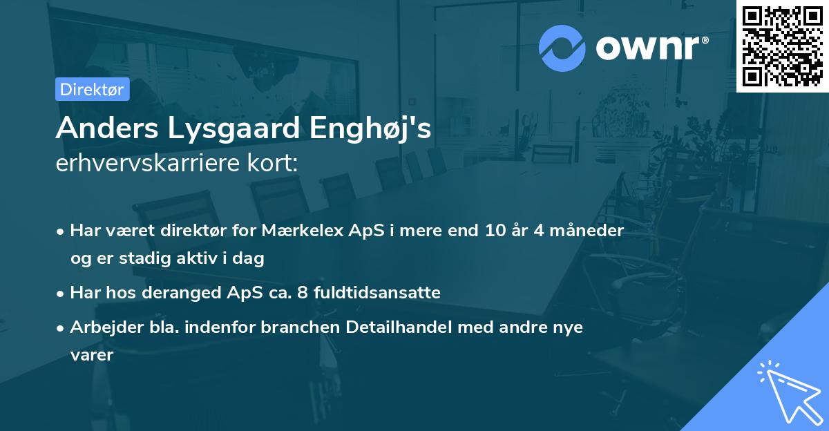 Anders Lysgaard Enghøj's erhvervskarriere kort