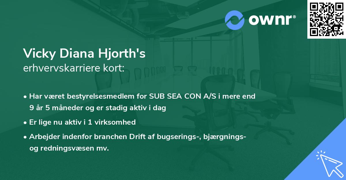 Vicky Diana Hjorth's erhvervskarriere kort