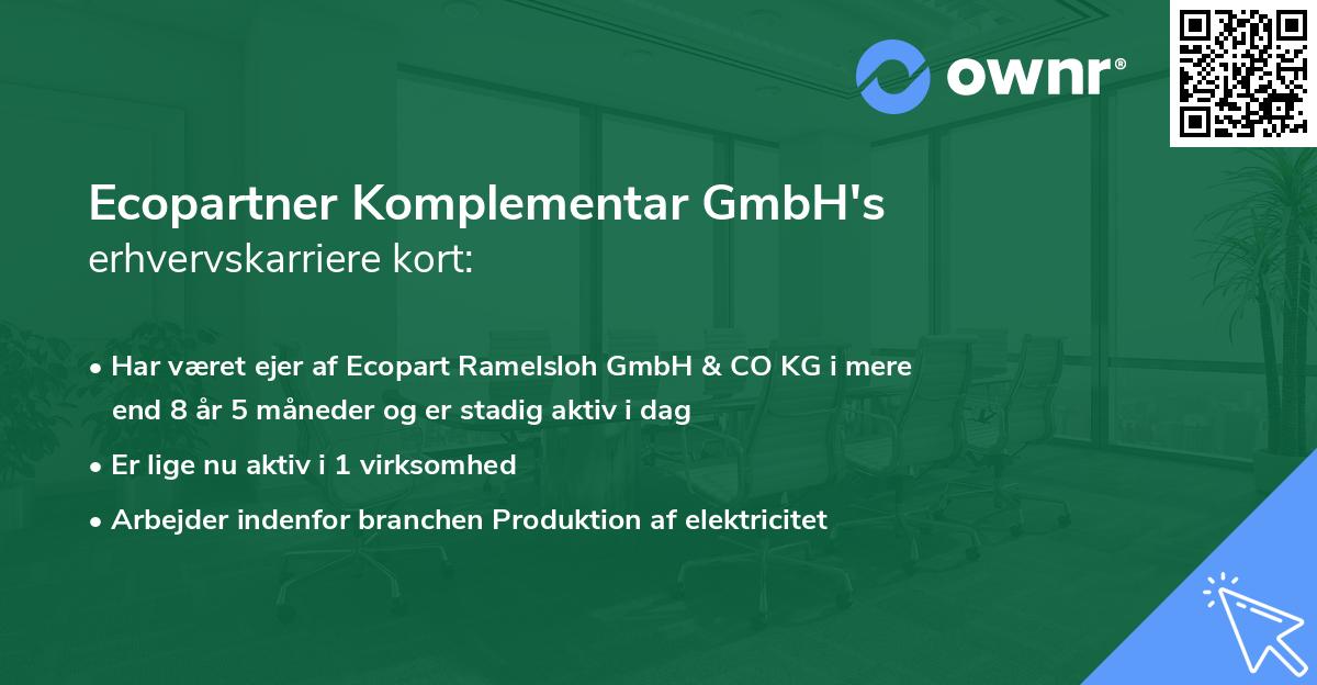 Ecopartner Komplementar GmbH's erhvervskarriere kort