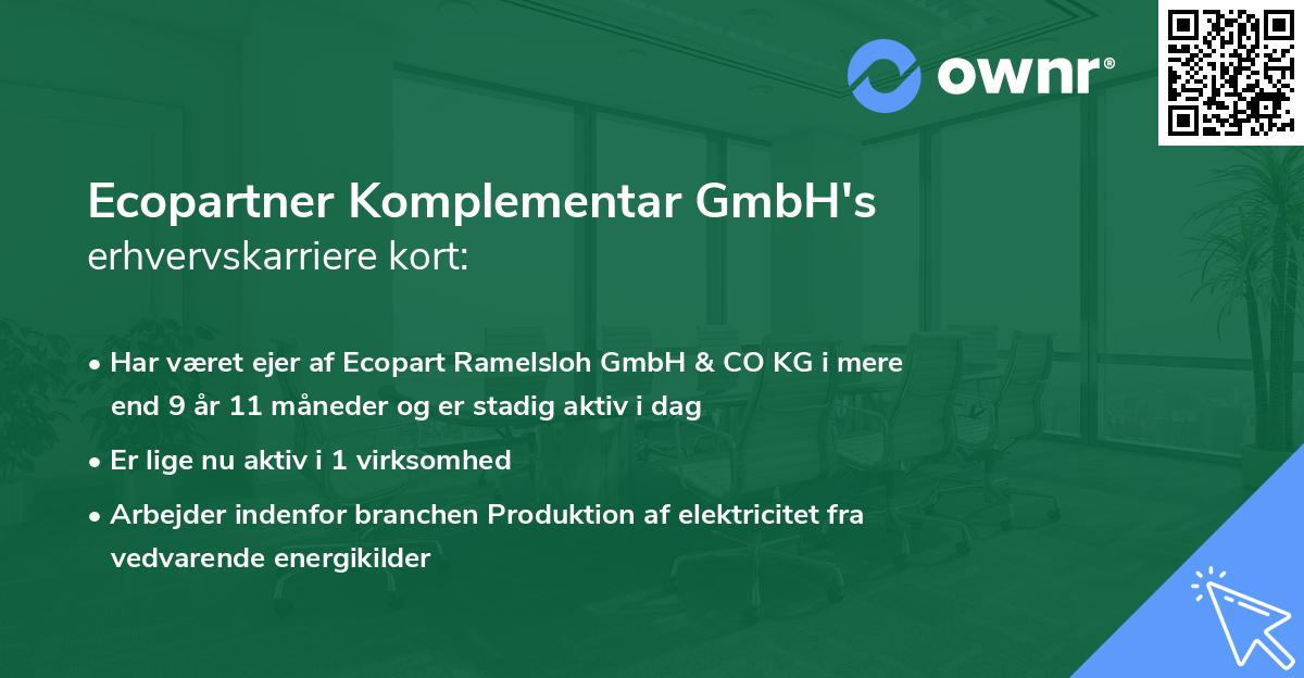 Ecopartner Komplementar GmbH's erhvervskarriere kort