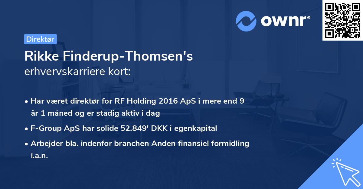 Rikke Finderup-Thomsen's erhvervskarriere kort