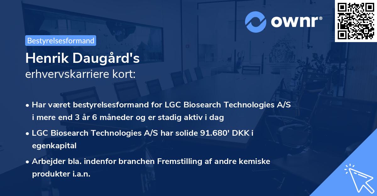 Henrik Daugård's erhvervskarriere kort