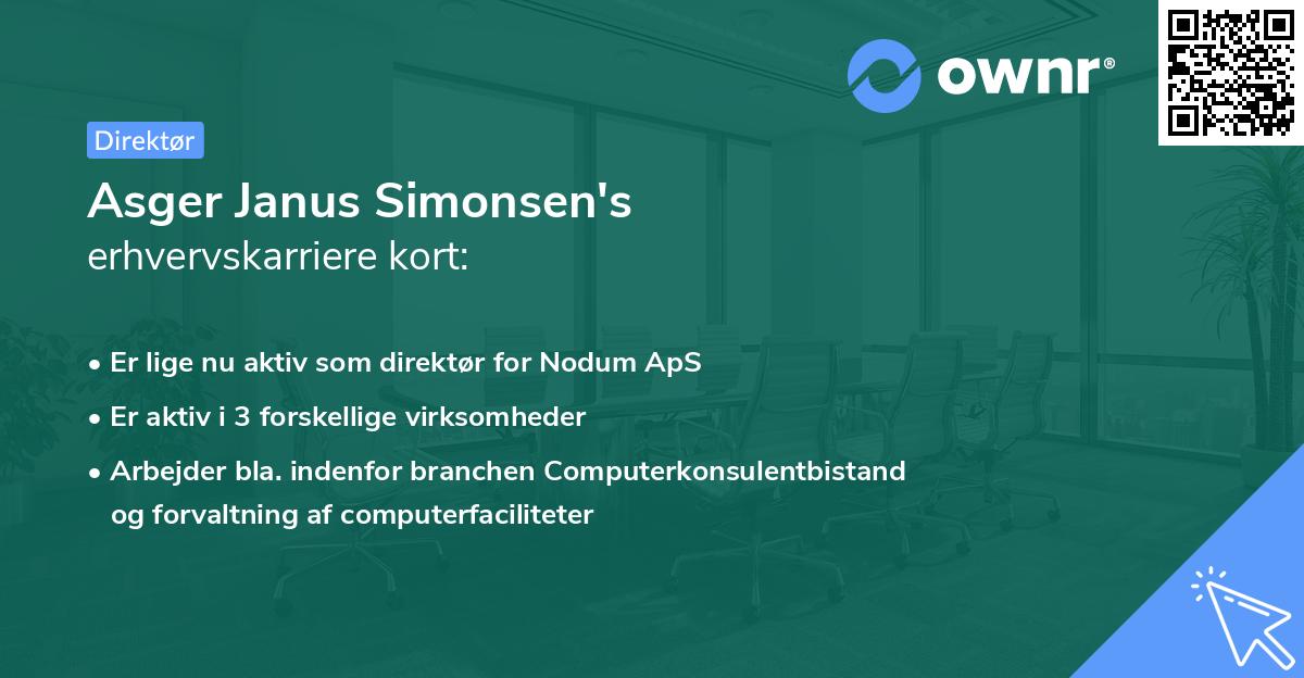 Asger Janus Simonsen's erhvervskarriere kort