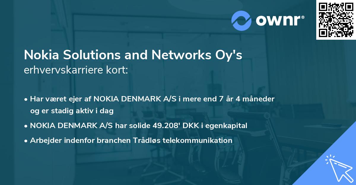 Nokia Solutions and Networks Oy's erhvervskarriere kort