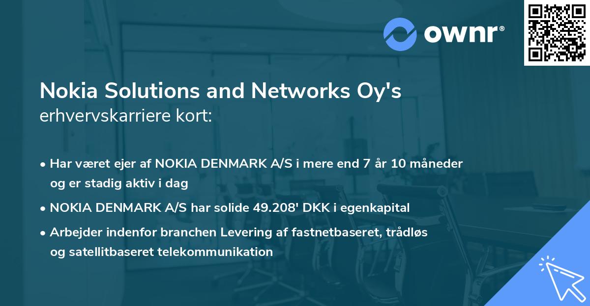 Nokia Solutions and Networks Oy's erhvervskarriere kort