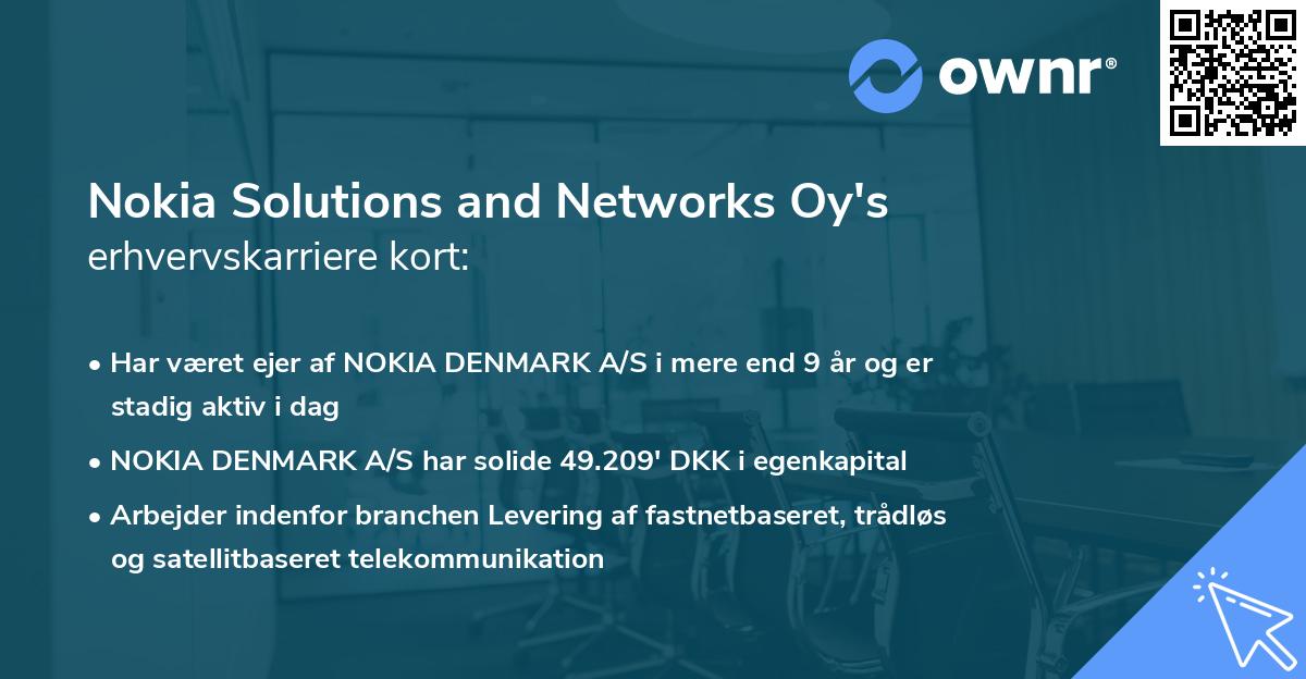 Nokia Solutions and Networks Oy's erhvervskarriere kort