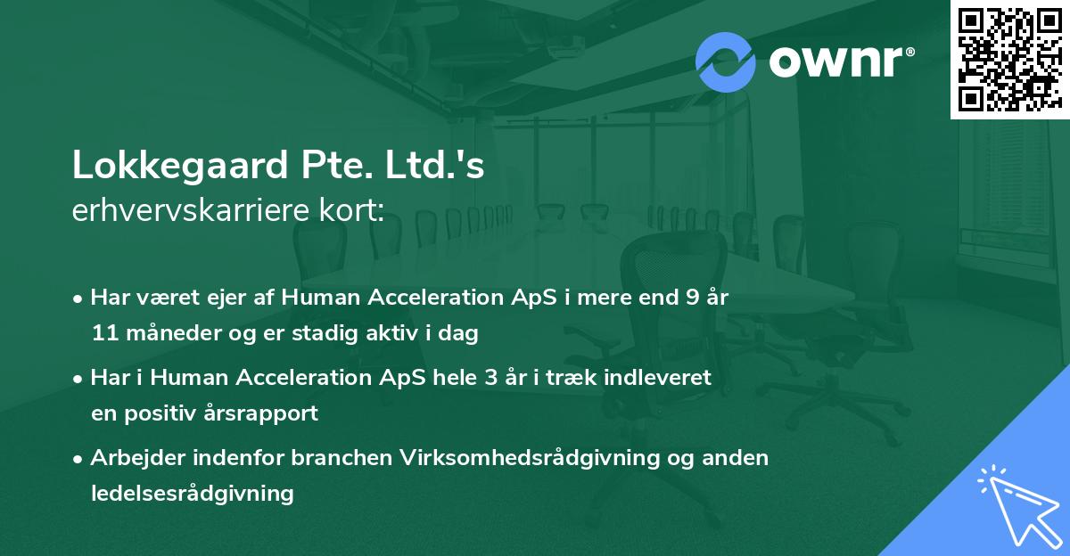 Lokkegaard Pte. Ltd.'s erhvervskarriere kort