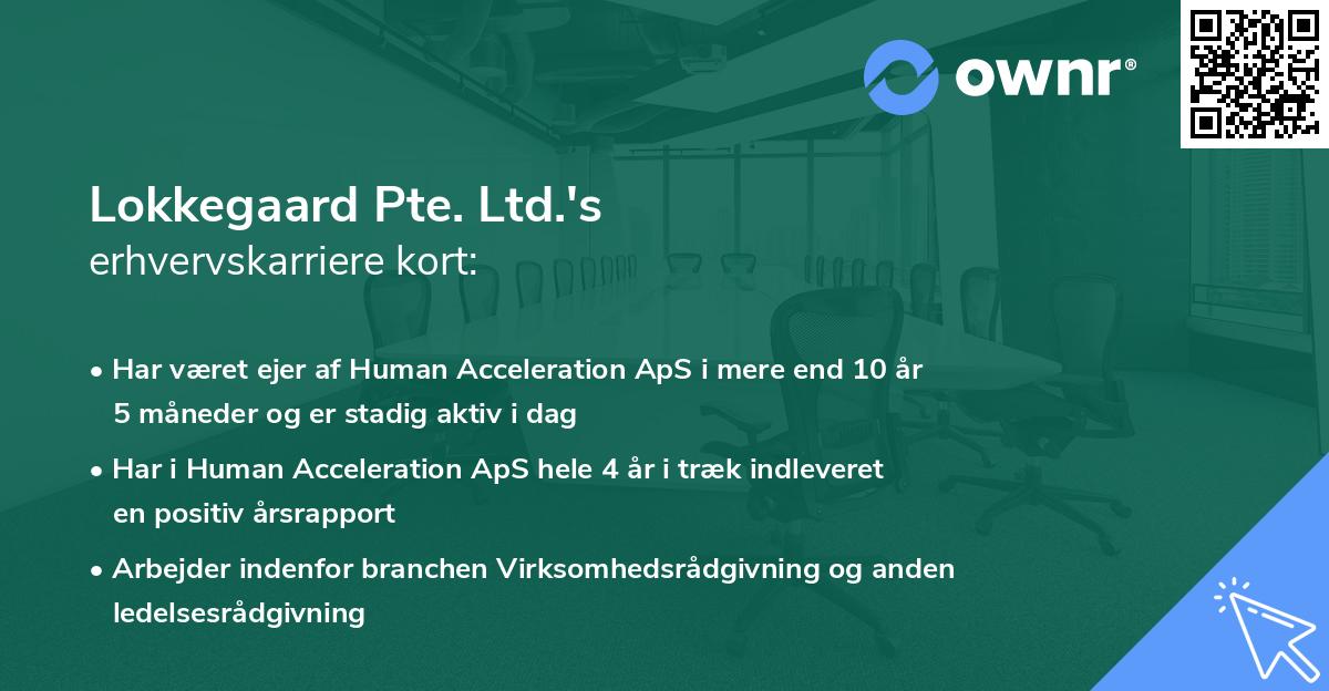 Lokkegaard Pte. Ltd.'s erhvervskarriere kort