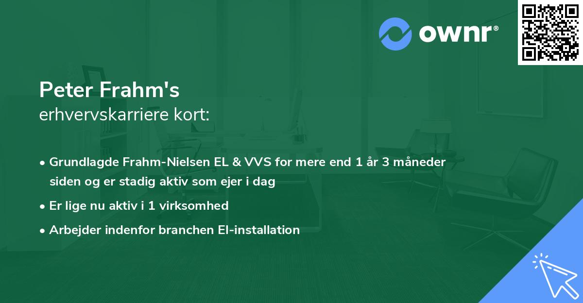 Peter Frahm's erhvervskarriere kort