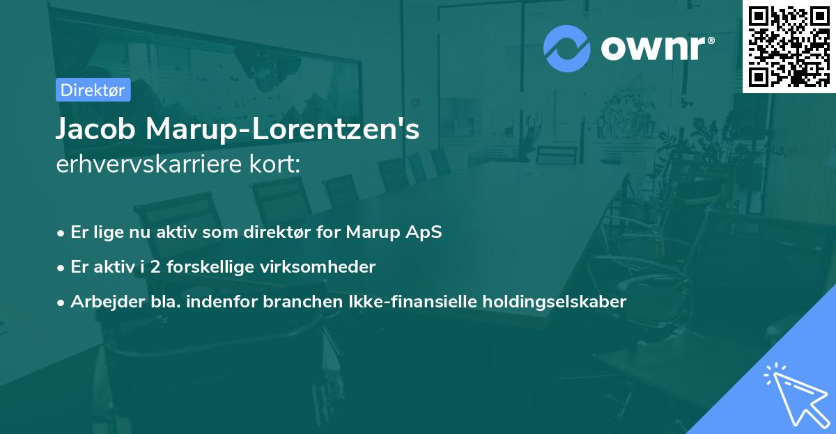 Jacob Marup-Lorentzen's erhvervskarriere kort