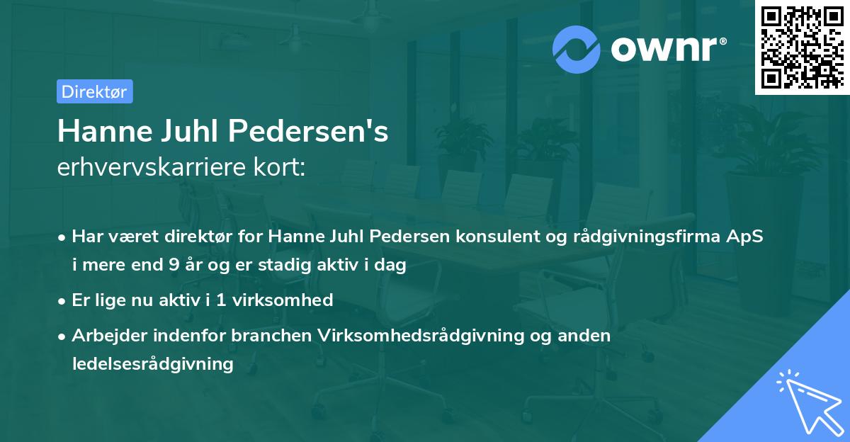Hanne Juhl Pedersen's erhvervskarriere kort