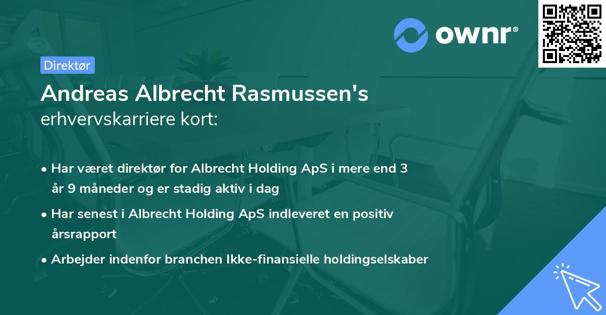 Andreas Albrecht Rasmussen's erhvervskarriere kort