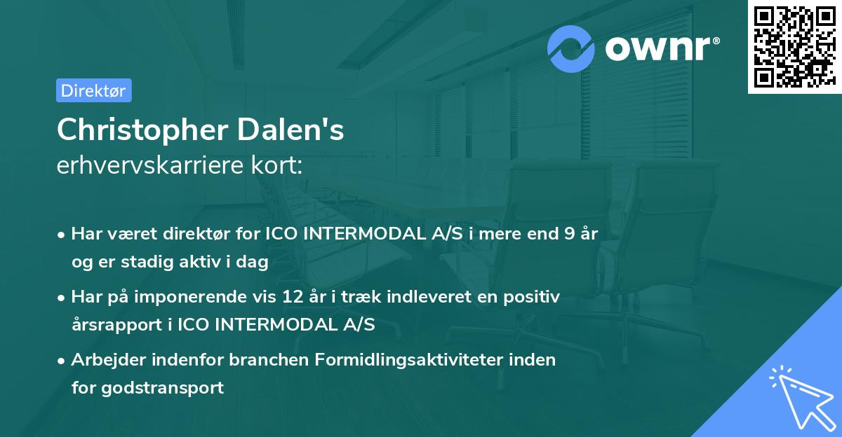 Christopher Dalen's erhvervskarriere kort