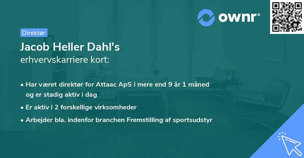 Jacob Heller Dahl's erhvervskarriere kort