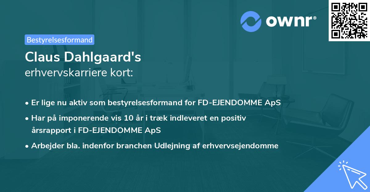 Claus Dahlgaard's erhvervskarriere kort