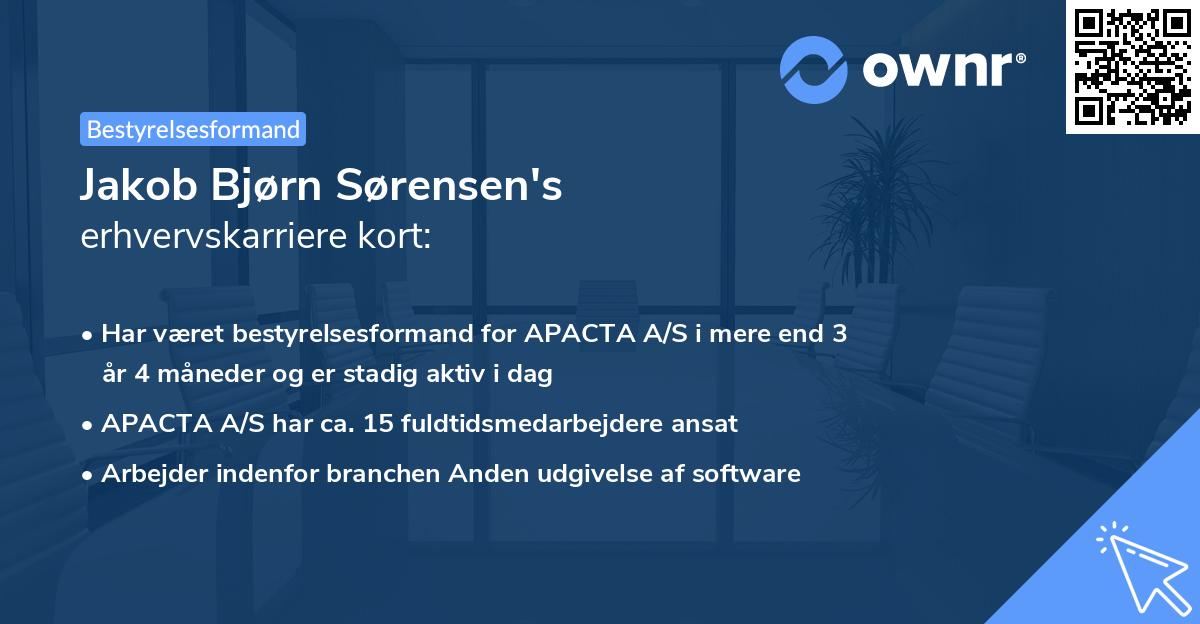 Jakob Bjørn Sørensen's erhvervskarriere kort