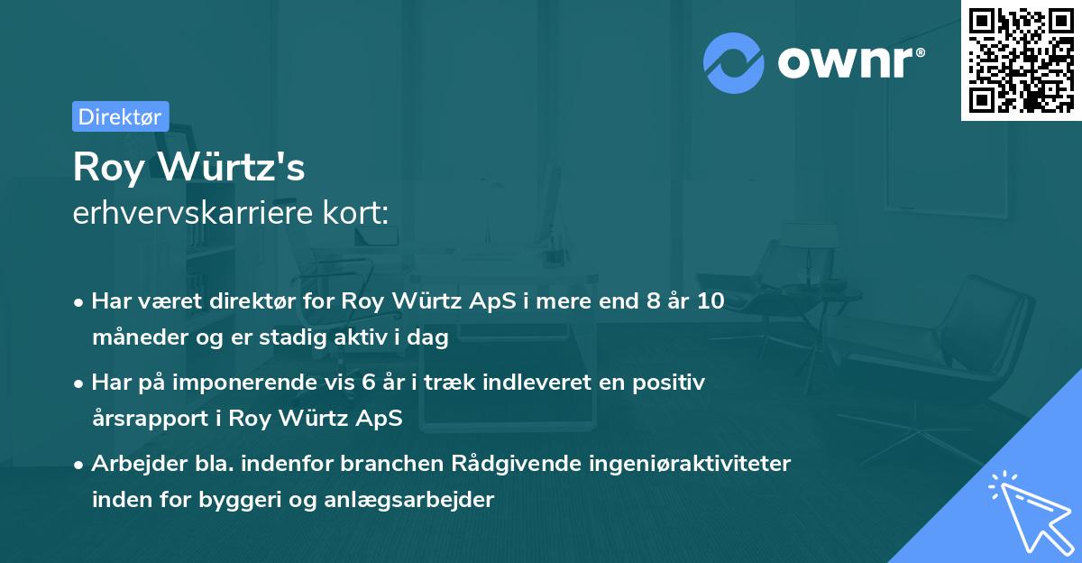 Roy Würtz's erhvervskarriere kort