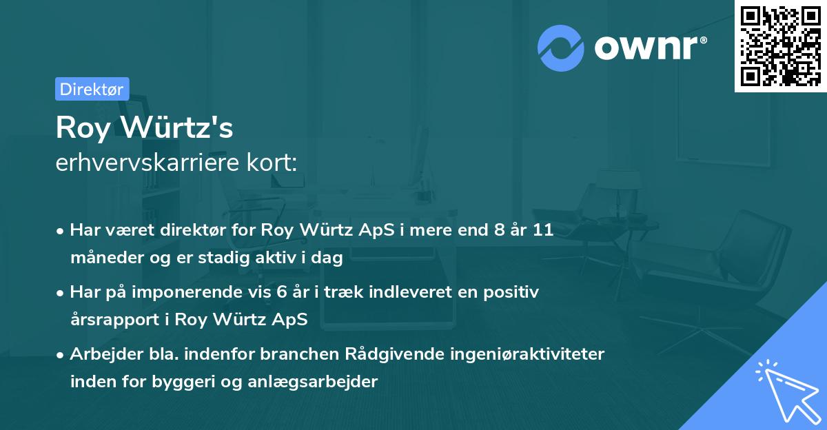 Roy Würtz's erhvervskarriere kort