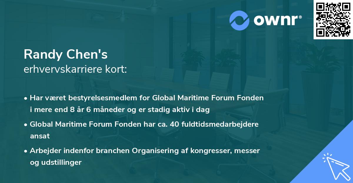 Randy Chen's erhvervskarriere kort